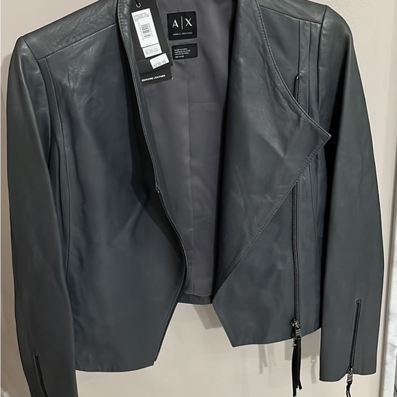 Rand new Armani Geniun Leather grey jacket - Picture 7 of 7